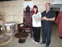 Linnie & Andrew with the throne
